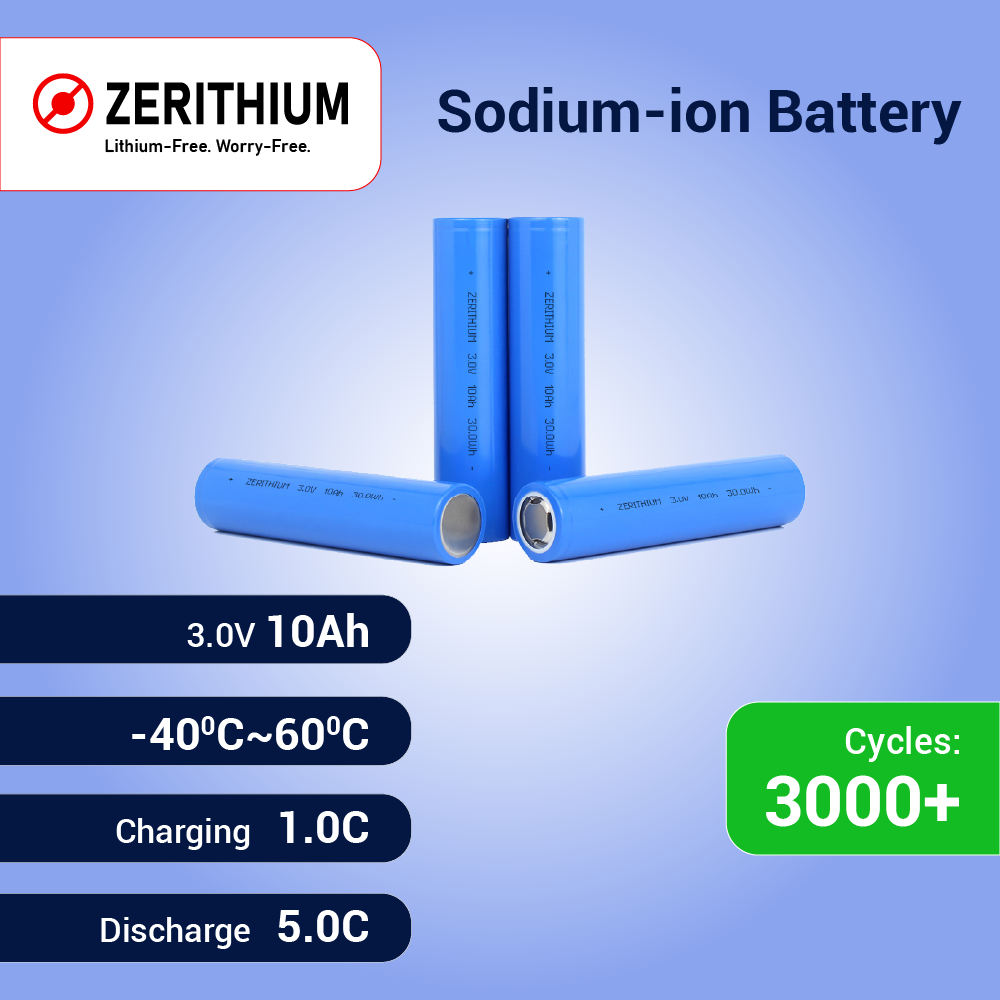 32140 Sodium-Ion Battery Cell – 3.0V 10Ah Cylindrical